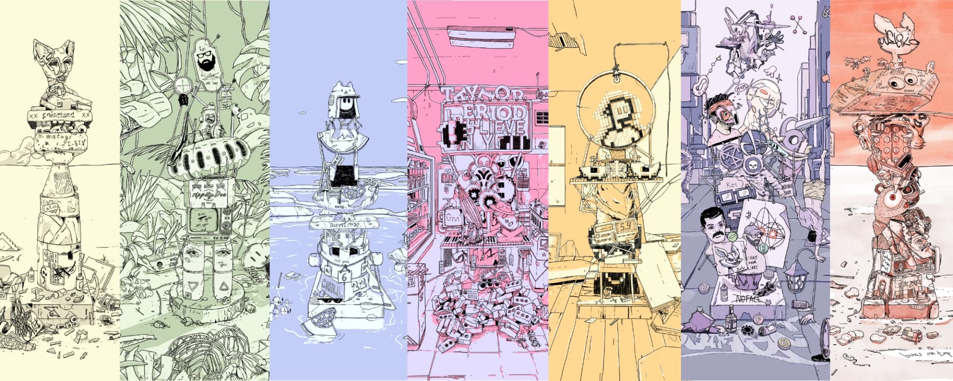The Totem Project — a strip of original Sirius Crocodile Totems
